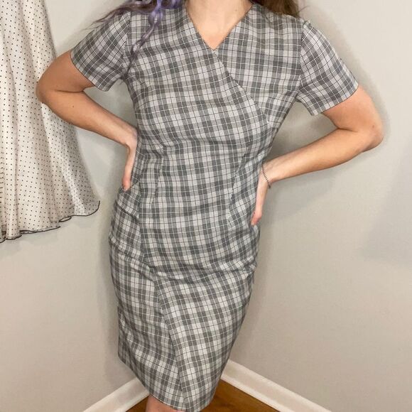 Hugo Boss Dirmala White Black Short Sleeve Sheath Dress - Picture 12 of 13